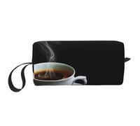 Borsa per il trucco, Borsa per la ricezione Borsa per cosmetici da viaggio Borsa da toilette Borsa per trucco portatile Organizer,Caffè caldo con il chicco di caffè