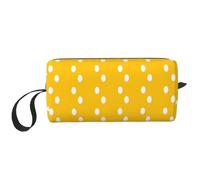 Borsa per il trucco, Borsa per la ricezione Borsa per cosmetici da viaggio Borsa da toilette Borsa per trucco portatile Organizer,Modello di punti astratto giallo moderno