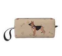 Borsa per il trucco, Borsa per la ricezione Borsa per cosmetici da viaggio Borsa da toilette Borsa per trucco portatile Organizer,Impronte dei piedi del pastore tedesco