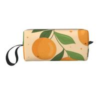 Borsa per il trucco, Borsa per la ricezione Borsa per cosmetici da viaggio Borsa da toilette Borsa per trucco portatile Organizer,Frutti d'arancia