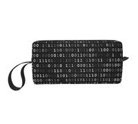Borsa per il trucco, Borsa per la ricezione Borsa per cosmetici da viaggio Borsa da toilette Borsa per trucco portatile Organizer,Codice Programmatore Nero Nero