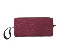 Borsa per il trucco, Borsa per la ricezione Borsa per cosmetici da viaggio Borsa da toilette Borsa per trucco portatile Organizer,Texture della pelle colorata Naturale finto Bordeaux Bordeaux