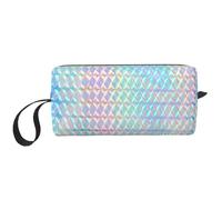 Borsa per il trucco, Borsa per la ricezione Borsa per cosmetici da viaggio Borsa da toilette Borsa per trucco portatile Organizer,Ologramma olografico di colore arcobaleno colorato