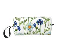 Borsa per il trucco, Borsa per la ricezione Borsa per cosmetici da viaggio Borsa da toilette Borsa per trucco portatile Organizer,Fiordalisi di camomille dell'acquerello