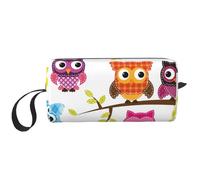 Borsa per il trucco, Borsa per la ricezione Borsa per cosmetici da viaggio Borsa da toilette Borsa per trucco portatile Organizer,Gufi Sui Rami Degli Alberi