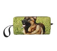 Borsa per il trucco, Borsa per la ricezione Borsa per cosmetici da viaggio Borsa da toilette Borsa per trucco portatile Organizer,Cane pastore tedesco