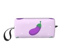 Borsa per il trucco, Borsa per la ricezione Borsa per cosmetici da viaggio Borsa da toilette Borsa per trucco portatile Organizer,Frutta Verdura Melanzane