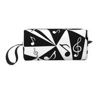 Borsa per il trucco, Borsa per la ricezione Borsa per cosmetici da viaggio Borsa da toilette Borsa per trucco portatile Organizer,Modello elegante di note musicali