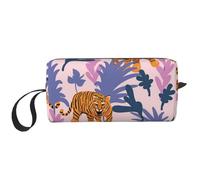 Borsa per il trucco, Borsa per la ricezione Borsa per cosmetici da viaggio Borsa da toilette Borsa per trucco portatile Organizer,Tigri nella giungla