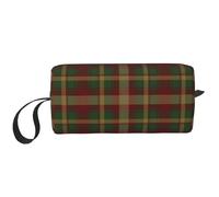 Borsa per il trucco, Borsa per la ricezione Borsa per cosmetici da viaggio Borsa da toilette Borsa per trucco portatile Organizer,Estratto del tartan della foglia di acero del Canada