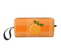 Borsa per il trucco, Borsa per la ricezione Borsa per cosmetici da viaggio Borsa da toilette Borsa per trucco portatile Organizer,Foglie Di Arancia E Arancione