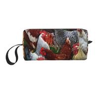 Borsa per il trucco, Borsa per la ricezione Borsa per cosmetici da viaggio Borsa da toilette Borsa per trucco portatile Organizer,Polli di animali da fattoria