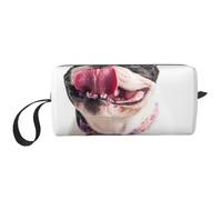 Borsa per il trucco, Borsa per la ricezione Borsa per cosmetici da viaggio Borsa da toilette Borsa per trucco portatile Organizer,Bulldog francese felice del cane curioso