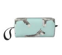 Borsa per il trucco, Borsa per la ricezione Borsa per cosmetici da viaggio Borsa da toilette Borsa per trucco portatile Organizer,Schnauzer Cane Cani carini