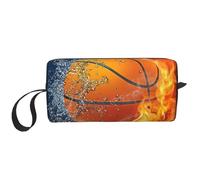 Borsa per il trucco, Borsa per la ricezione Borsa per cosmetici da viaggio Borsa da toilette Borsa per trucco portatile Organizer,Basket In Acqua E Fuoco