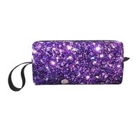 Borsa per il trucco, Borsa per la ricezione Borsa per cosmetici da viaggio Borsa da toilette Borsa per trucco portatile Organizer,Bellissimo glitter viola