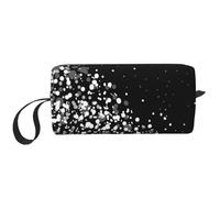 Borsa per il trucco, Borsa per la ricezione Borsa per cosmetici da viaggio Borsa da toilette Borsa per trucco portatile Organizer,Stampa glitter bianco nero