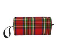 Borsa per il trucco, Borsa per la ricezione Borsa per cosmetici da viaggio Borsa da toilette Borsa per trucco portatile Organizer,Plaid scozzese del clan Stewart