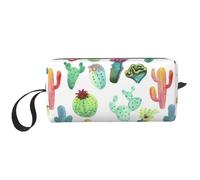 Borsa per il trucco, Borsa per la ricezione Borsa per cosmetici da viaggio Borsa da toilette Borsa per trucco portatile Organizer,Succulente del cactus dell'acquerello