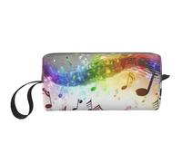 Borsa per il trucco, Borsa per la ricezione Borsa per cosmetici da viaggio Borsa da toilette Borsa per trucco portatile Organizer,Stampa di note musicali che saltano
