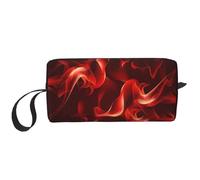 Borsa per il trucco, Borsa per la ricezione Borsa per cosmetici da viaggio Borsa da toilette Borsa per trucco portatile Organizer,Fiamma Rossa