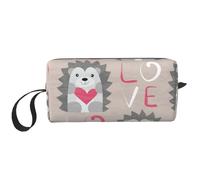 Borsa per il trucco, Borsa per la ricezione Borsa per cosmetici da viaggio Borsa da toilette Borsa per trucco portatile Organizer,Riccio Con Amore Del Cuore