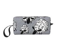 Borsa per il trucco, Borsa per la ricezione Borsa per cosmetici da viaggio Borsa da toilette Borsa per trucco portatile Organizer,Pecore divertenti