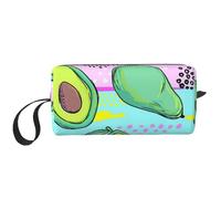 Borsa per il trucco, Borsa per la ricezione Borsa per cosmetici da viaggio Borsa da toilette Borsa per trucco portatile Organizer,Avocado colorato disegno a mano