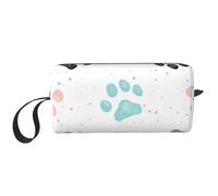 Borsa per il trucco, Borsa per la ricezione Borsa per cosmetici da viaggio Borsa da toilette Borsa per trucco portatile Organizer,Stampe della zampa del cane