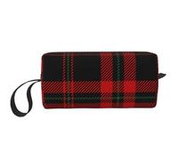 Borsa per il trucco, Borsa per la ricezione Borsa per cosmetici da viaggio Borsa da toilette Borsa per trucco portatile Organizer,Tartan scozzese