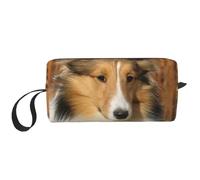 Borsa per il trucco, Borsa per la ricezione Borsa per cosmetici da viaggio Borsa da toilette Borsa per trucco portatile Organizer,Adorabile cane Sheltie