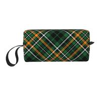 Borsa per il trucco, Borsa per la ricezione Borsa per cosmetici da viaggio Borsa da toilette Borsa per trucco portatile Organizer,Tartan scozzese a quadri verdi
