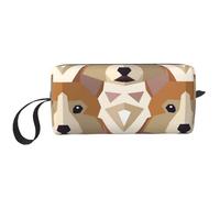 Borsa per il trucco, Borsa per la ricezione Borsa per cosmetici da viaggio Borsa da toilette Borsa per trucco portatile Organizer,Modello della testa del Corgi gallese