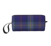 Borsa per il trucco, Borsa per la ricezione Borsa per cosmetici da viaggio Borsa da toilette Borsa per trucco portatile Organizer,Tartan blu