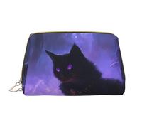 Borsa per il trucco, Borse cosmetiche Borsa da toilette da viaggio per donne, Halloween Misterioso gatto nero strega borsa per il trucco, Borsa per trucco di grande capacità, Borsa per trucco carina