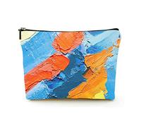 Borsa per il trucco Borse cosmetiche da viaggio in lino da donna per viaggi d'affari, sfondo di arte astratta, custodia per il trucco