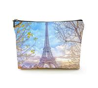 Borsa per il trucco Borse cosmetiche da viaggio in lino da donna per viaggi d'affari, Torre Eiffel a Parigi Francia, custodia per il trucco
