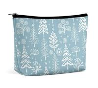 Borsa per il trucco, borse cosmetiche personalizzate per le donne, Albero Bianco Cartoon, 7.3cm L x 15cm W x 5.9cm H, Astuccio per trucchi
