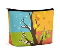 Borsa per il trucco, borse cosmetiche personalizzate per le donne, Albero dei cartoni animati, 7.3cm L x 15cm W x 5.9cm H, Astuccio per trucchi
