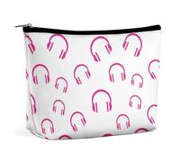 Borsa per il trucco, borse cosmetiche personalizzate per le donne, Amanti della musica, 7.3cm L x 15cm W x 5.9cm H, Astuccio per trucchi