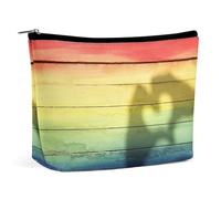Borsa per il trucco, borse cosmetiche personalizzate per le donne, Amore Cuore Ombra Arcobal, 7.3cm L x 15cm W x 5.9cm H, Astuccio per trucchi