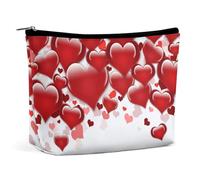 Borsa per il trucco, borse cosmetiche personalizzate per le donne, Amore romantico dei cartoni animati, 7.3cm L x 15cm W x 5.9cm H, Beauty case