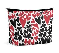 Borsa per il trucco, borse cosmetiche personalizzate per le donne, Amore rosso, 7.3cm L x 15cm W x 5.9cm H, Astuccio per trucchi