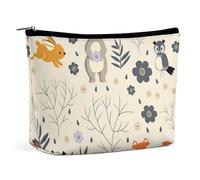 Borsa per il trucco, borse cosmetiche personalizzate per le donne, Animali dei cartoni animati., 7.3cm L x 15cm W x 5.9cm H, Astuccio per trucchi