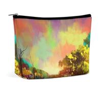 Borsa per il trucco, borse cosmetiche personalizzate per le donne, Bellissimo Lago Colorato Cielo, 7.3cm L x 15cm W x 5.9cm H, Beauty case