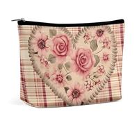 Borsa per il trucco, borse cosmetiche personalizzate per le donne, Controlla Texture, 7.3cm L x 15cm W x 5.9cm H, Astuccio per trucchi
