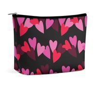 Borsa per il trucco, borse cosmetiche personalizzate per le donne, Cuore Cartoon, 7.3cm L x 15cm W x 5.9cm H, Beauty case