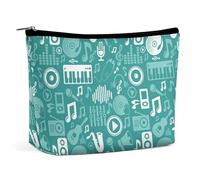Borsa per il trucco, borse cosmetiche personalizzate per le donne, Fan della musica, 7.3cm L x 15cm W x 5.9cm H, Astuccio per trucchi