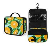 Borsa per il trucco, borse cosmetiche personalizzate per le donne, Frutta d'arancia al sole, 22.5(fold)/41(unfold)L x 7W x 18.5H cm, Beauty case