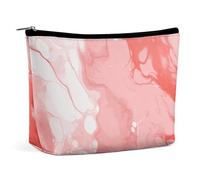 Borsa per il trucco, borse cosmetiche personalizzate per le donne, Motivo ambra rosa Dali, 7.3cm L x 15cm W x 5.9cm H, Astuccio per trucchi